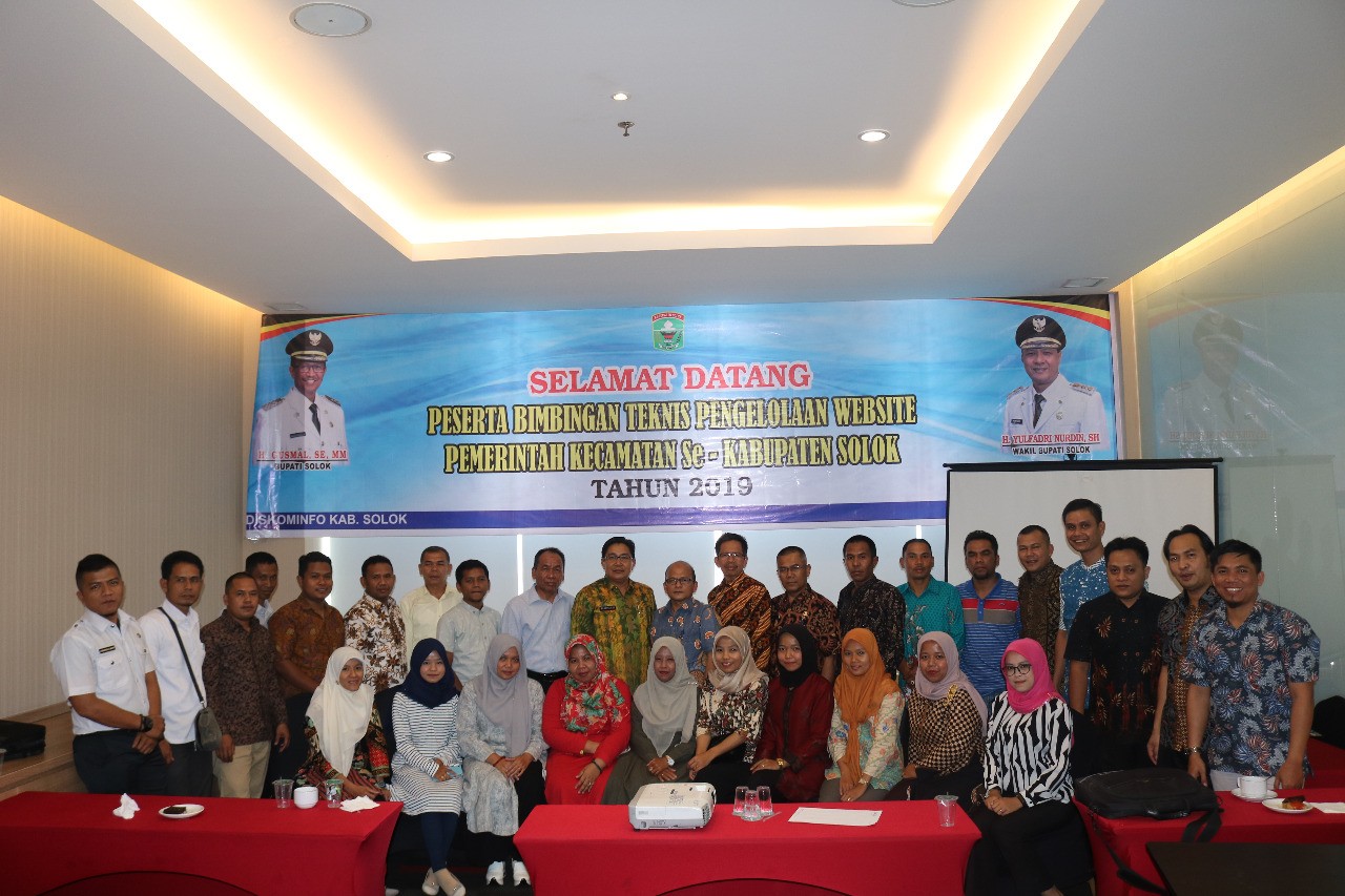 Diskominfo  Gelar Bimtek Pengelolaan Website Bagi Pemerintah Kecamatan se- Kabupaten Solok