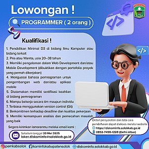 Pengumuman Rekrutmen Tenaga IT Programmer Dinas Komunikasi dan Informatika Kabupaten Solok 2025